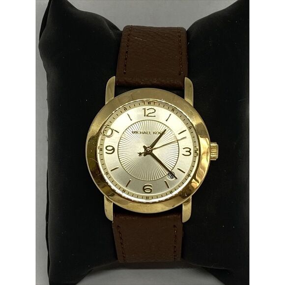 Michael Kors Janey MK3485 Women's Brown Leather Analog Dial Quartz Watch RK431 - Picture 1 of 12